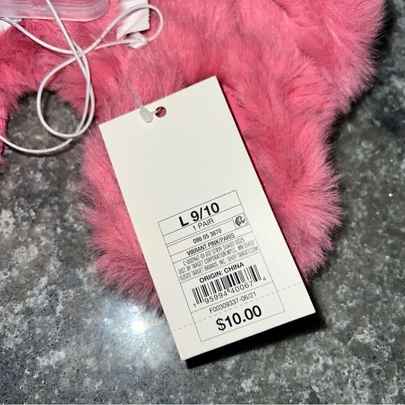 Stars Above Womens Soft Fur Crossband Slippers Vibrant Pink Paris Large 9/10 - Picture 4 of 4